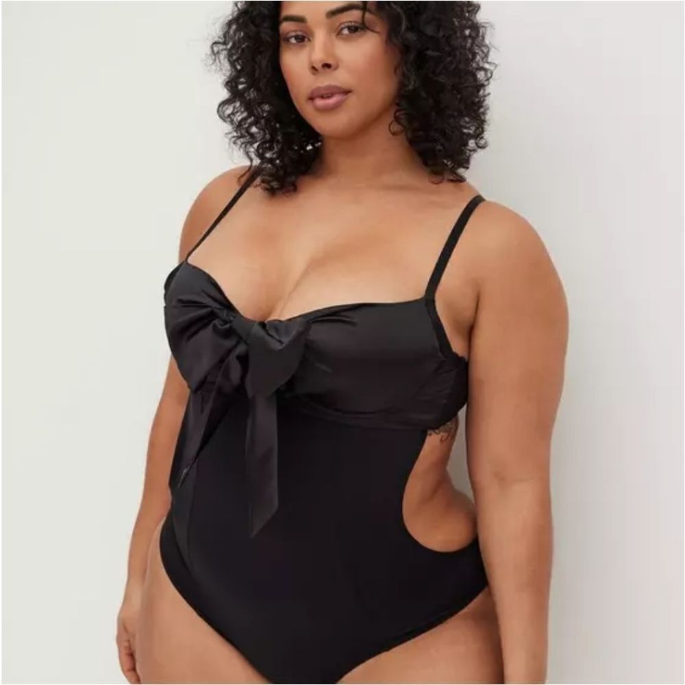 Torrid Bow Satin Bodysuit
